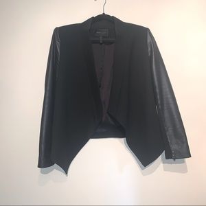 BCBG MaxAzria Abree Leather Sleeve Blazer